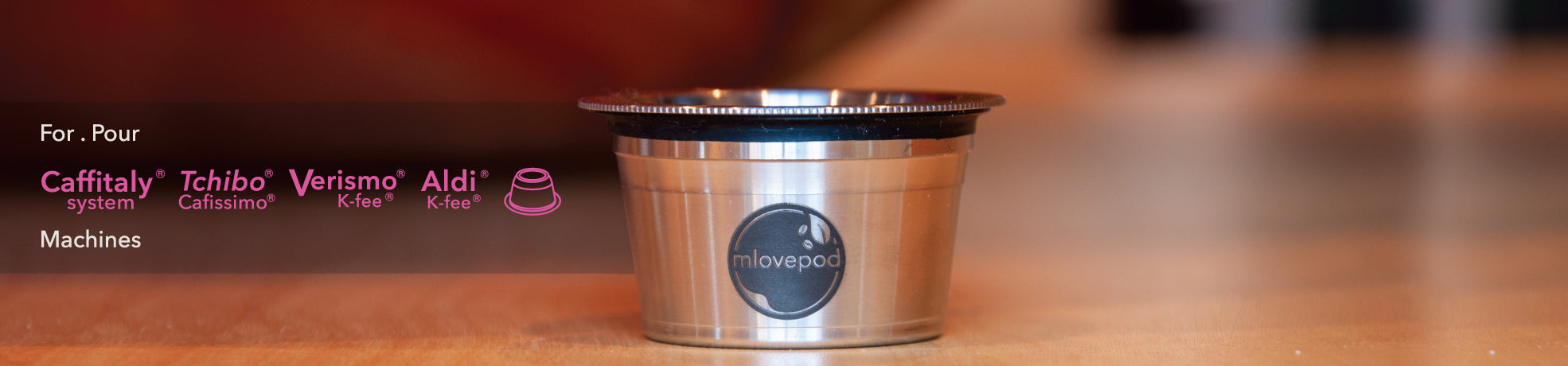 mlovepod is a Reusable and Refillable stainless steel Eco-Friendly coffee capsules for Nespresso, illy, Caffitaly, Aldi