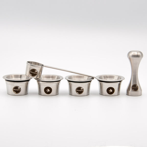 FamilyPod Set for Caffitaly, Tchibo Cafissimo, Verismo & Aldi K-fee - Reusable and Refillable Stainless Steel Coffee Capsules by mlovepod FamilyPod Set for Caffitaly, Tchibo Cafissimo, Verismo & Aldi K-fee - Reusable and Refillable Stainless Steel Coffee Capsules by mlovepod